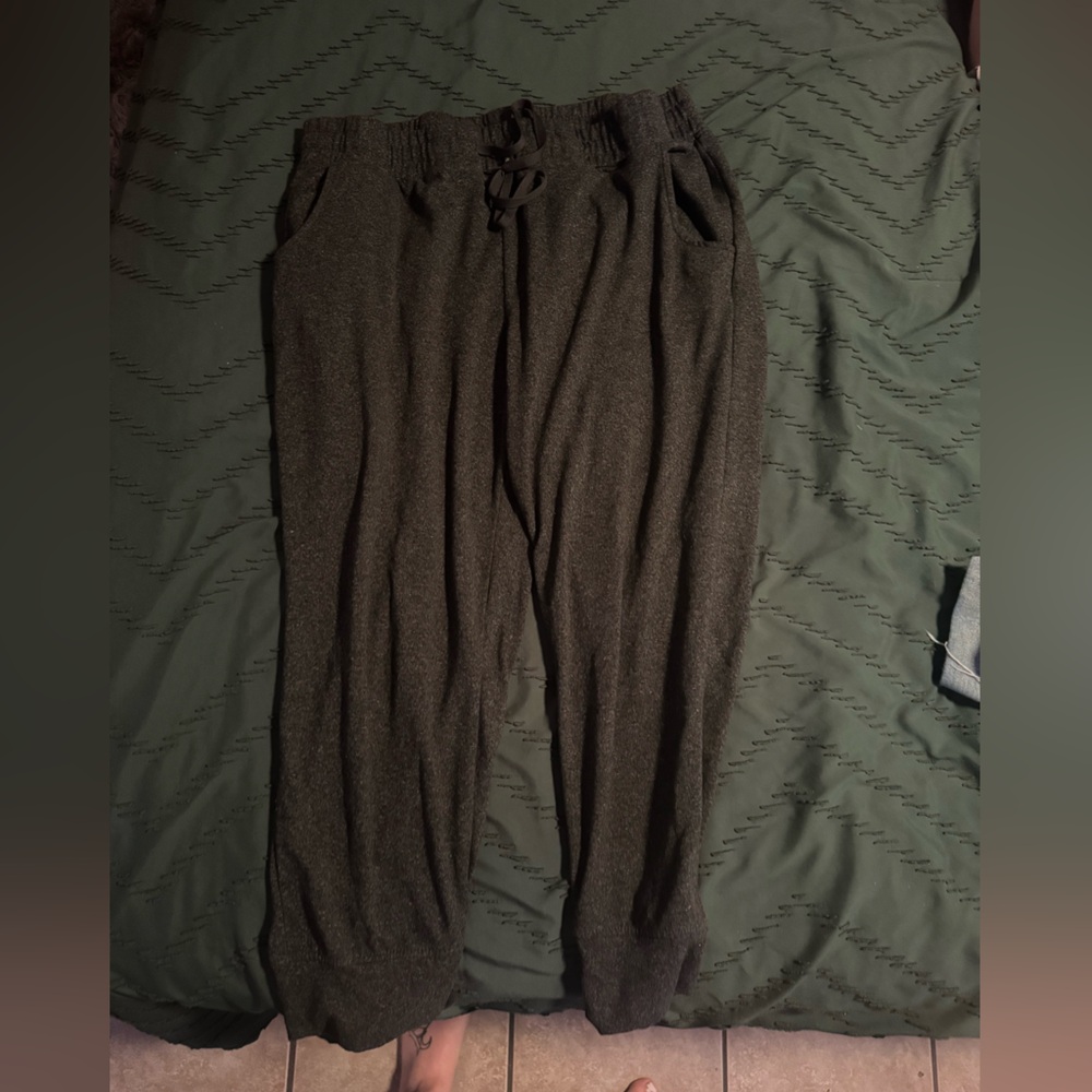 Charcoal Knit Drawstring Pants